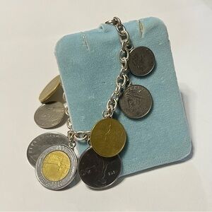 Vintage Milor Italian925 Sterling Silver Coin Bracelet